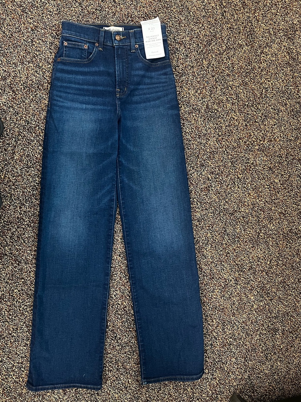 Madewell The Perfect Vintage Wide Leg Jeans Women's 23 Dark Wash High Rise NWT
